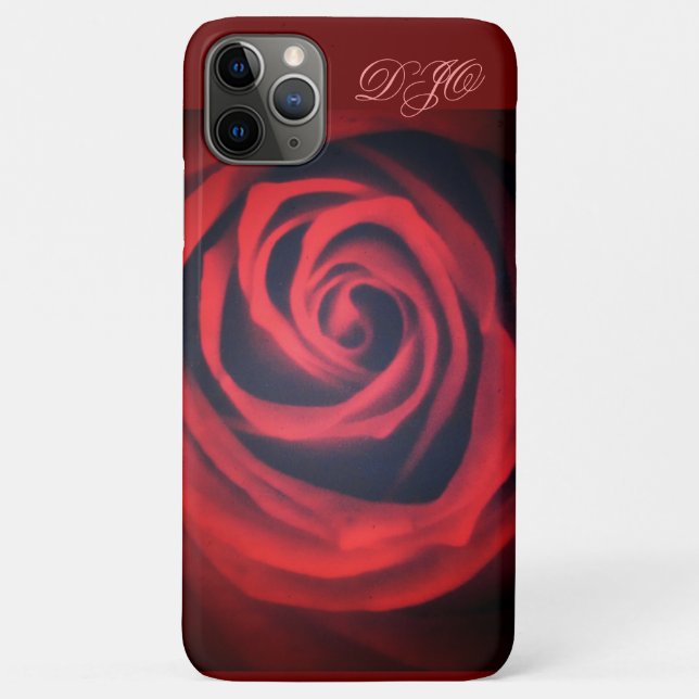 Red Rose Close Up With Monogram Case-Mate iPhone Case (Back)