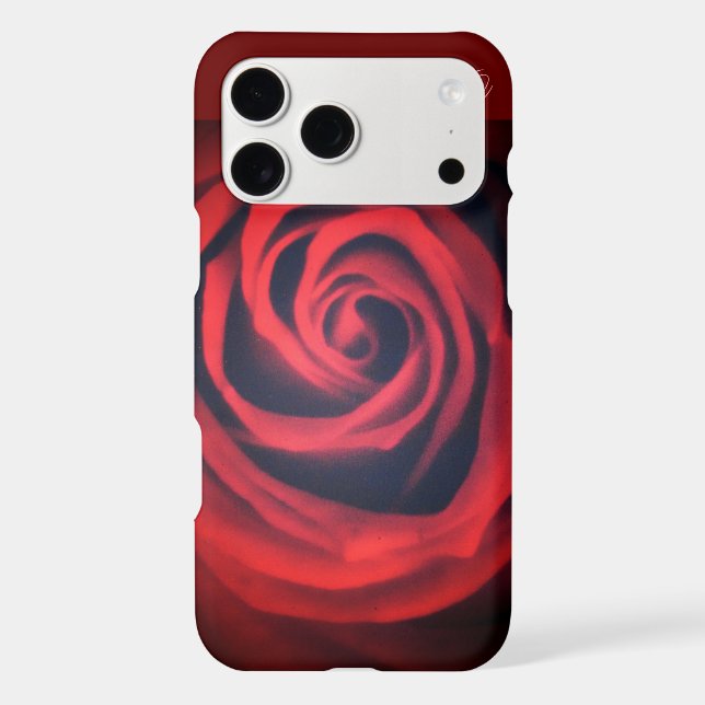 Red Rose Close Up With Monogram Iphone Case (Back)