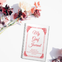 Red Rose Cluster Border Grief Journal