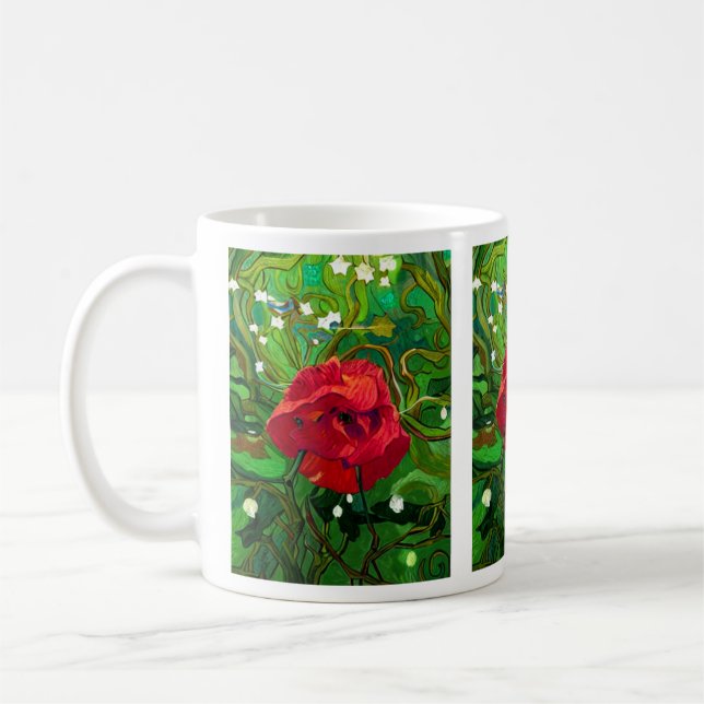 RED ROSE  COFFEE MUG (Left)