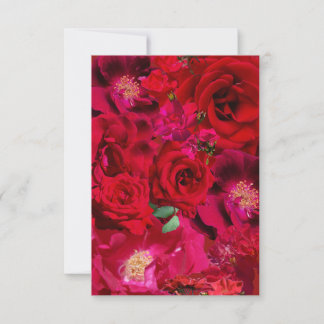 Red Rose Collage Note Card