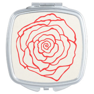 Red Rose Compact Compact Mirror