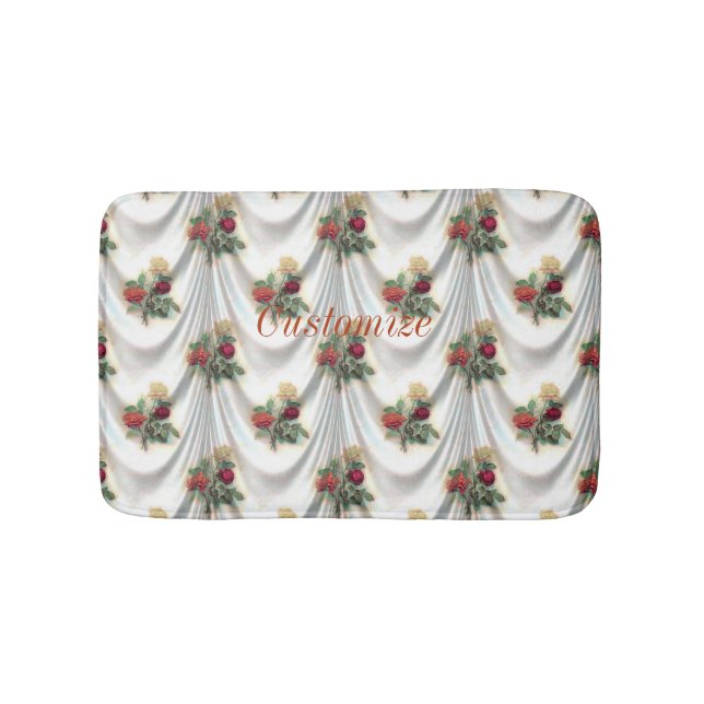 Red rose curtain Thunder_Cove Bath Mat (Front)