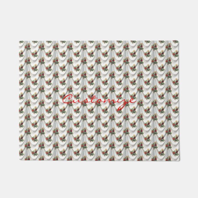 Red rose curtain Thunder_Cove Doormat (Front)