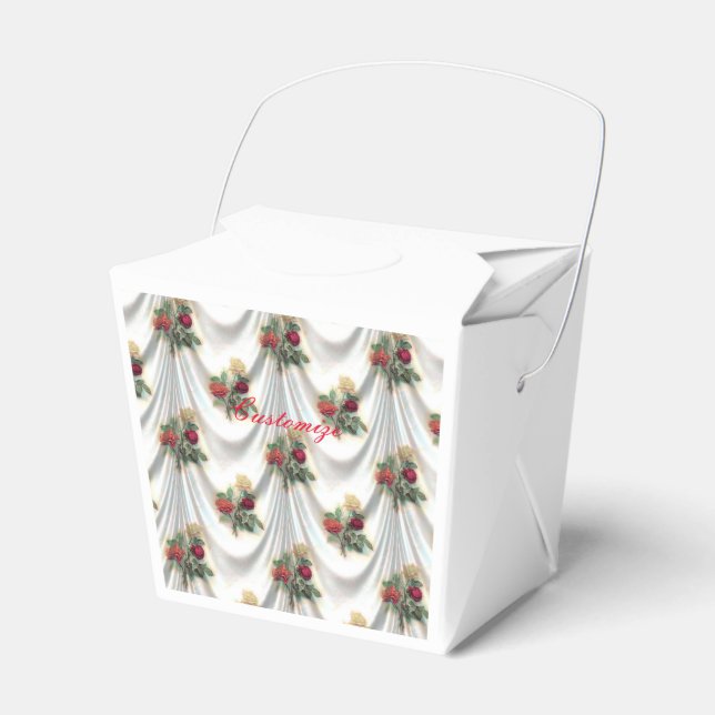 Red rose curtain Thunder_Cove Favor Boxes (Front Side)