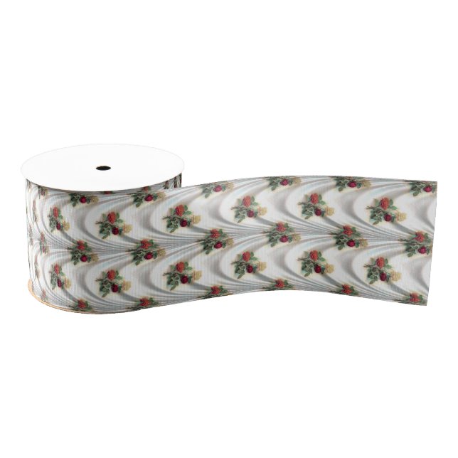 Red rose curtain Thunder_Cove Grosgrain Ribbon (Spool)