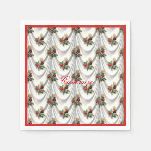 Red rose curtain Thunder_Cove Napkins