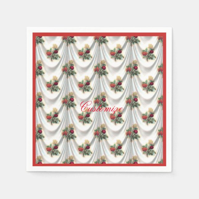Red rose curtain Thunder_Cove Napkins (Front)