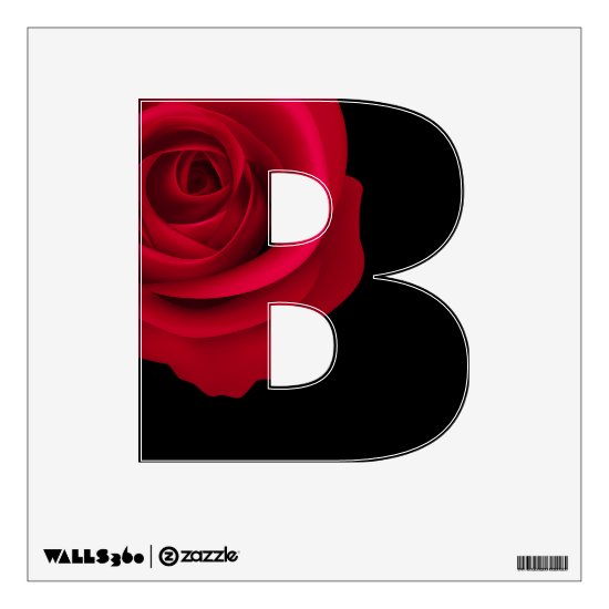 Red Rose Custom Capital Letter Wall Decal