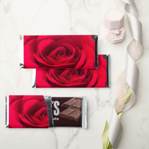 Red Rose Custom Name Floral Wedding,Engagement Hershey Bar Favors