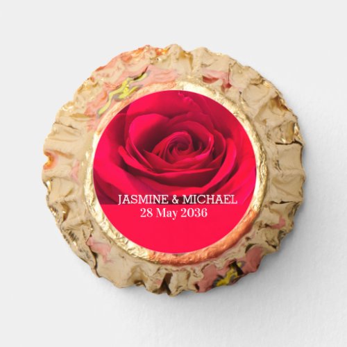 Red Rose Custom Name Floral WeddingEngagement     Reeses Peanut Butter Cups