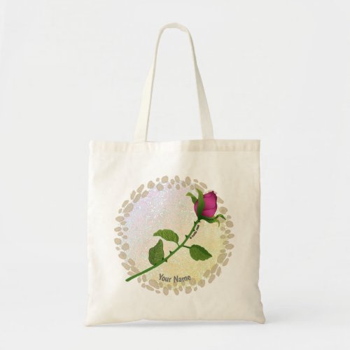 Red Rose custom name Tote Bag