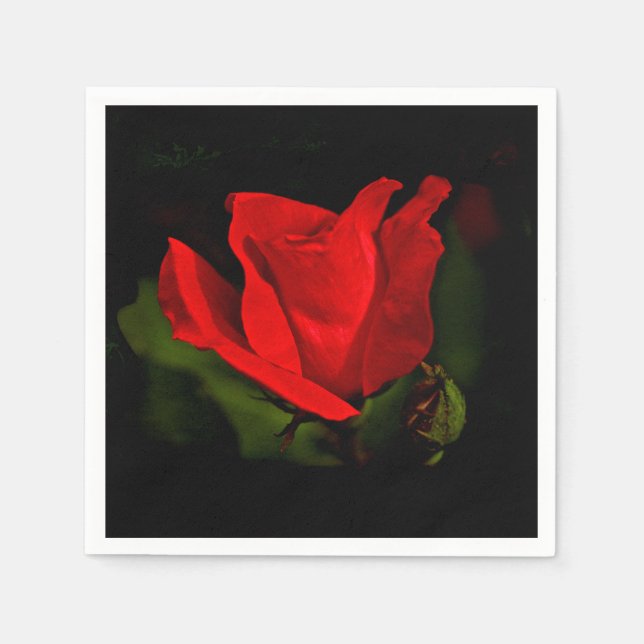 Red Rose - Dark Passion Paper Napkins (Front)