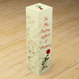 Red Rose Darling husband at Christmas design Wine Gift Box