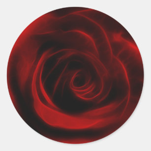 Red Rose depth of love Classic Round Sticker