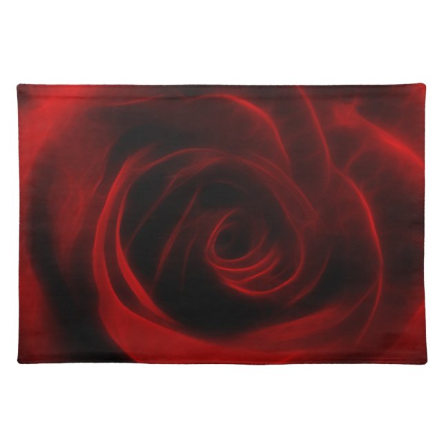 Red Rose depth of love Cloth Placemat (Front)