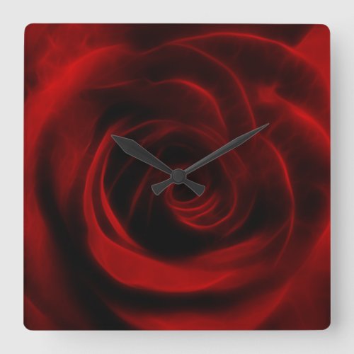 Red Rose depth of love Square Wall Clock
