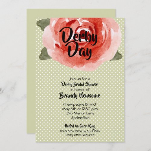 Red Rose Derby Bridal Shower Invitation