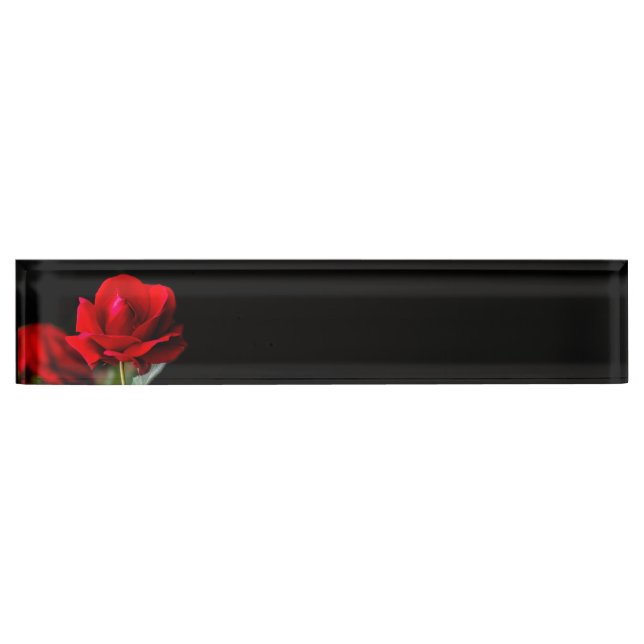Red rose desk name plate (Front)
