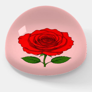 Red Rose Dome Paperweight