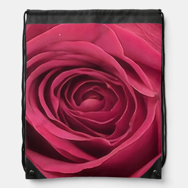 Red Rose Drawstring Bag (Front)