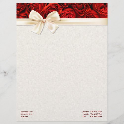 Red Rose Elegance 2 _ Customize Letterhead