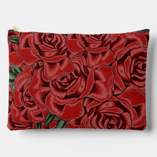 Red Rose Elegance Accessory Pouch