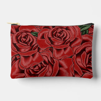 Red Rose Elegance Accessory Pouch