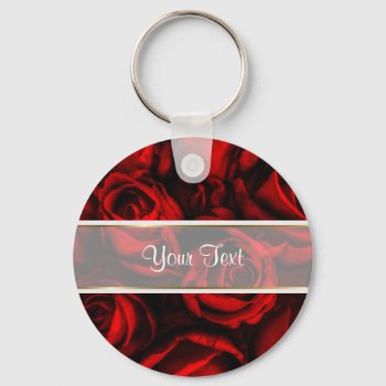Red Rose Elegance Keychain by SpiceTree_Weddings at Zazzle