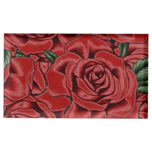 Red Rose Elegance Place Card Holder