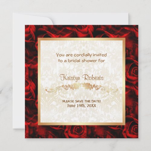 Red Rose Elegance - Shower Custom Announcements