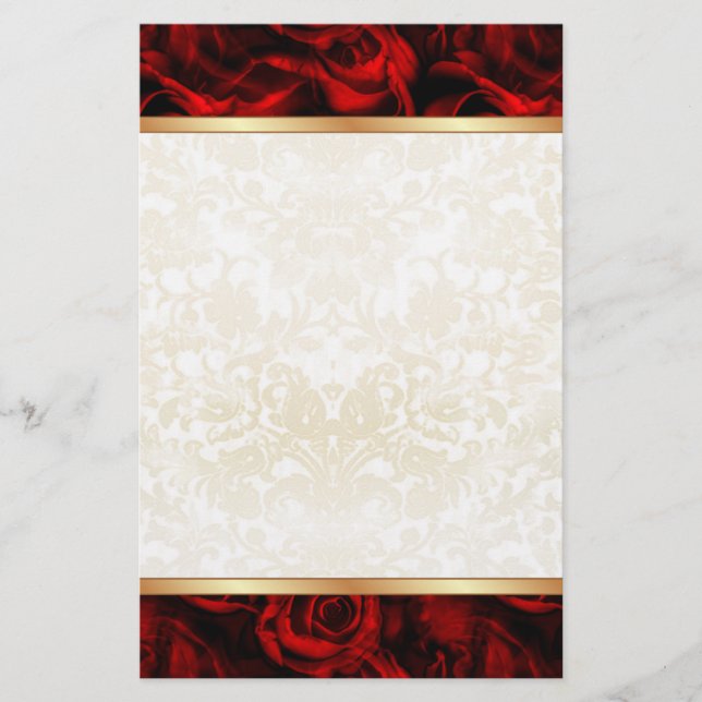 Red Rose Elegance Stationery (Front)