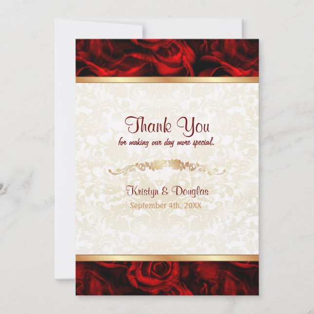 Red Rose Elegance - Thank you (Front)