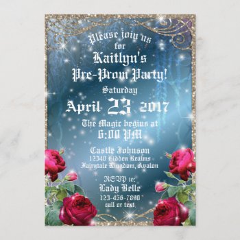 Red Rose Enchanted Garden Pre-prom Party Invitation by NouDesigns at Zazzle