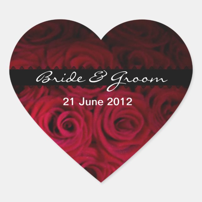 Red rose Envelope and favor Stickers (Front)