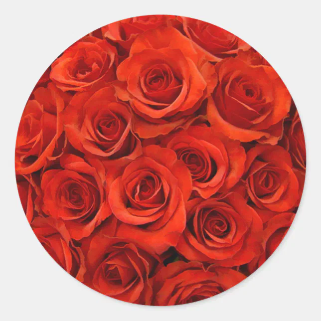 Red Rose Envelope Seal Stickers | Zazzle