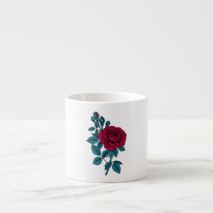 Red rose espresso cup