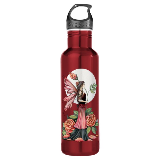 Red Rose Fairy Rose of Fire Water Bottle (Front)