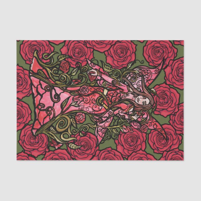 Red Rose Fairy Tissue Paper (Front)