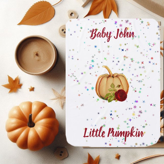   Red Rose Fall Pumpkin Twinkling Stars  Baby Blanket (Red Rose Fall Pumpkin Twinkling Stars Baby Blanket)