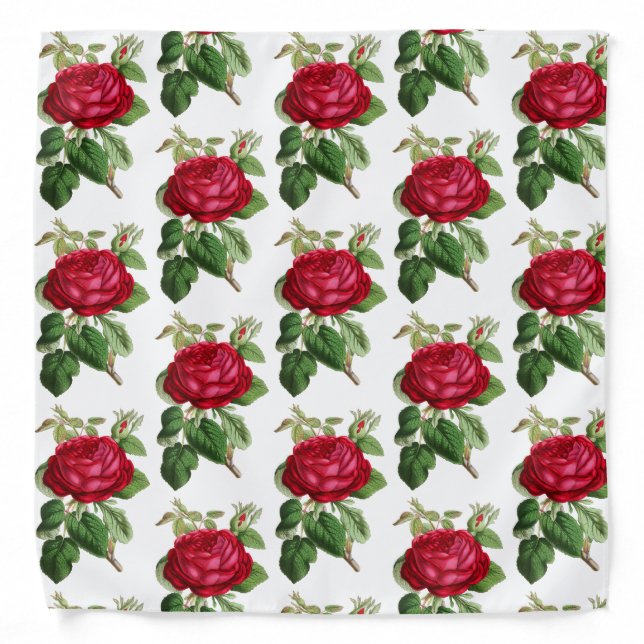 Red Rose Floral Bandana (Front)