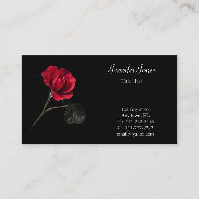 Red Rose Floral Business Card (Front)