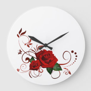Red Rose Floral Clock
