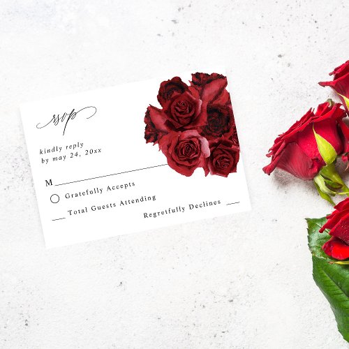 Red Rose Floral no Meal RSVP