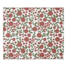 Red rose floral on white