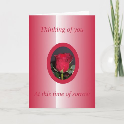 Red Rose Floral Personalised Sympathy Card