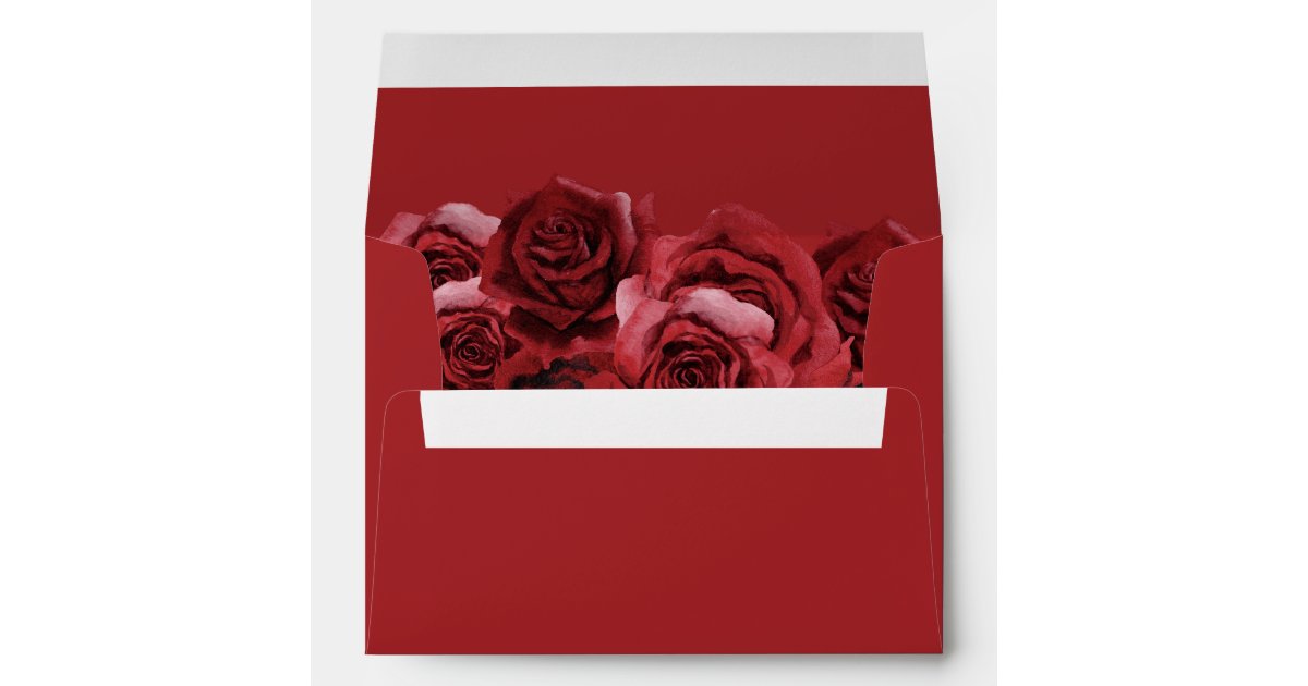 Red Rose Floral - Red Envelope | Zazzle
