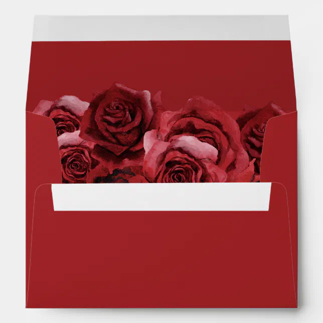 Red Rose Floral - Red Envelope | Zazzle