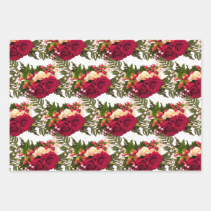 Red Rose Floral Swagger design. Wrapping Paper Sheets
