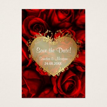 Red Rose Floral Wedding Save The Date by SpiceTree_Weddings at Zazzle